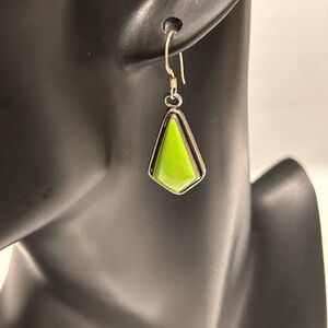 .925 Sterling & Green Turquoise Earrings